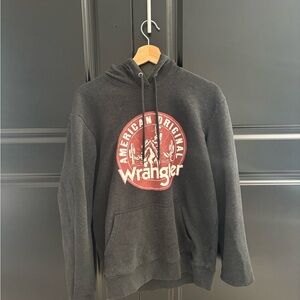 Wrangler Charcoal Hoodie with Red Logo